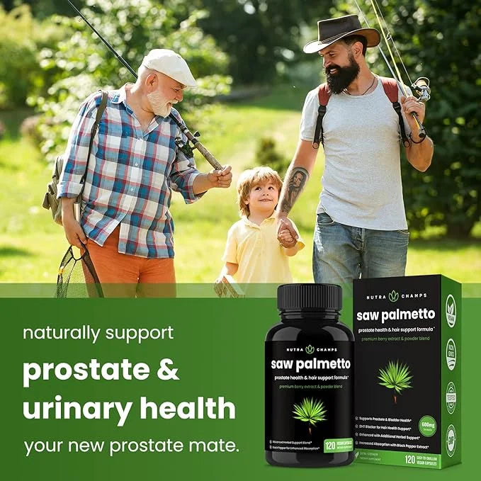 Saw Palmetto Supplement for Prostate Health 600mg Complex 120 Capsules