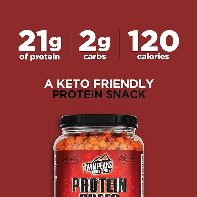Twin Peaks Low Carb, Keto Friendly Protein Puffs, Mesquite Barbecue (300g, 21g Protein, 2g Carbs) - Product Image
