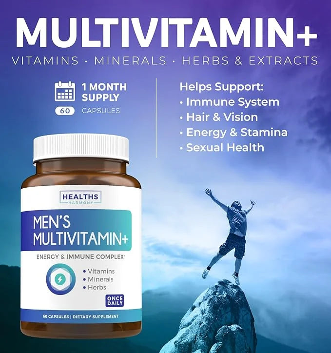 Multivitamin for Men (Non-GMO) Daily Mens 60 Capsules