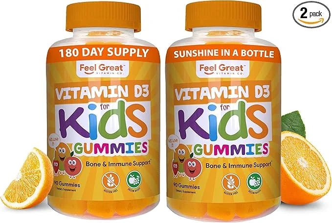 Feel Great Kids Vitamin D3 1000 D3 Gummies 2 Pack