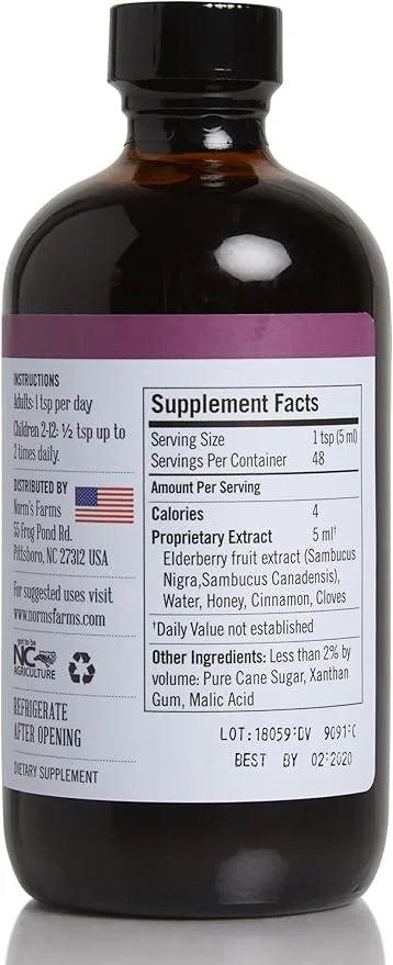 Norm's Farms Black Elderberry Wellness Syrup 2 8 8 Oz.