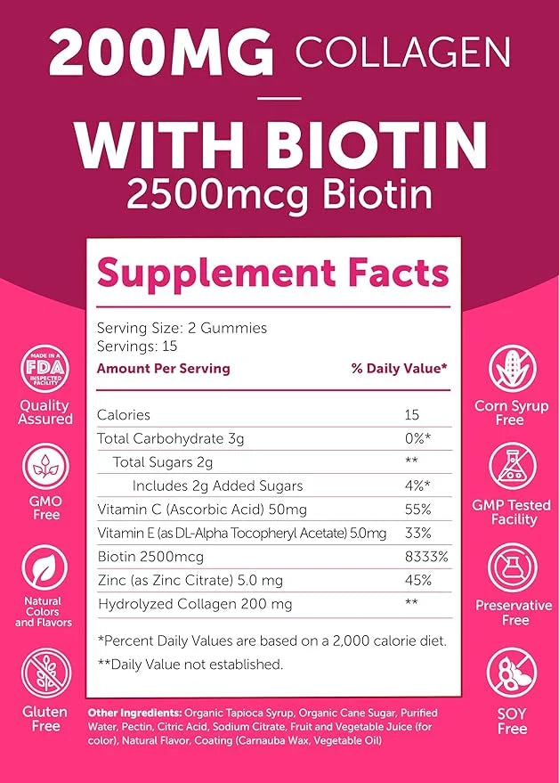 Collagen Gummies for Women and Men 30 Collagen 15 Days
