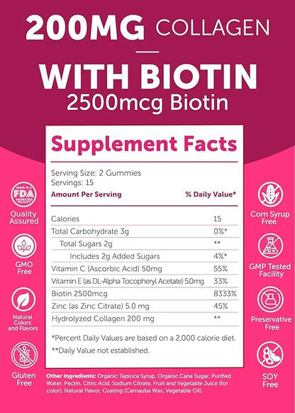 Collagen Gummies for Women and Men 30 Collagen 15 Days