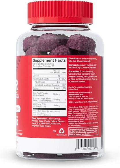 humanN SuperBeets Heart Gummies Advanced 100mg of CoQ10 Plus 60 Count
