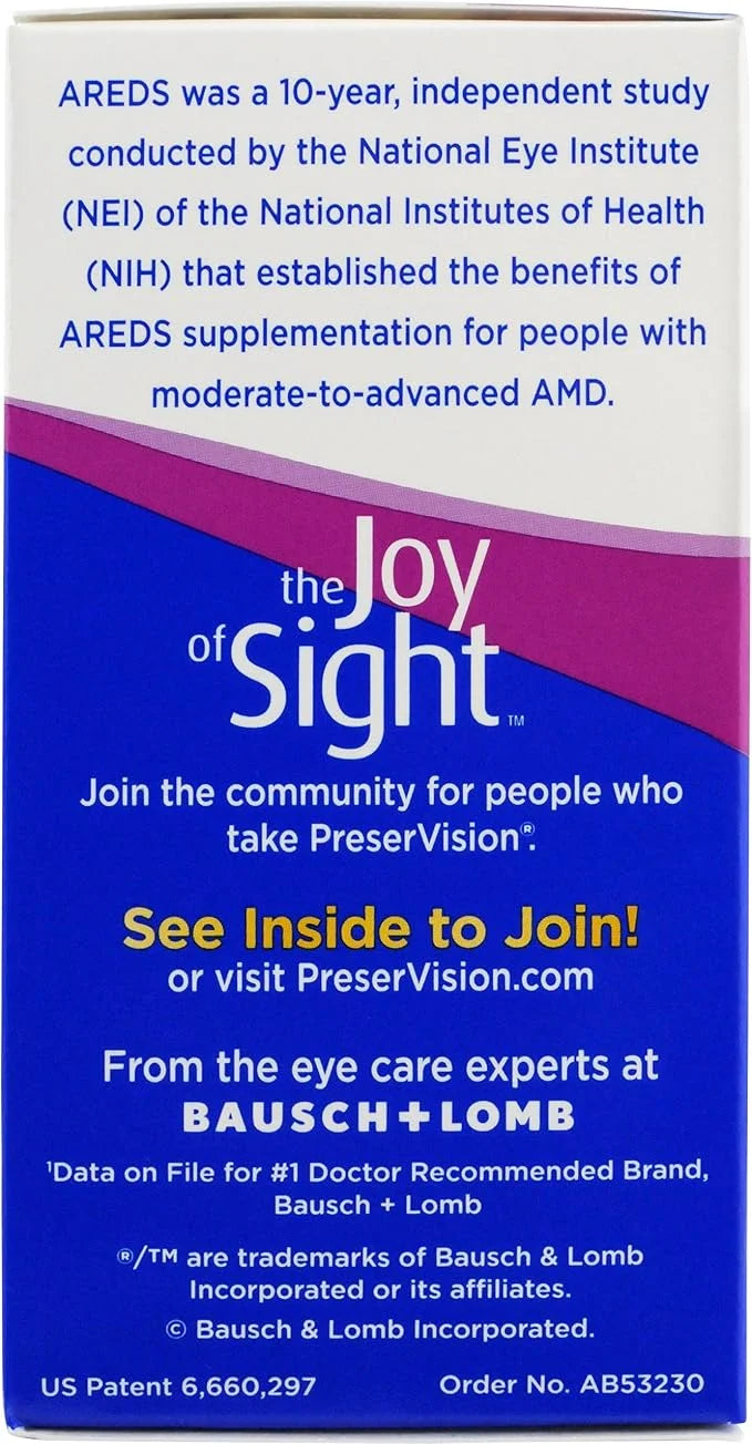 PreserVision Eye Vitamin & Mineral Supplement, 120 Count 1) Packaging
