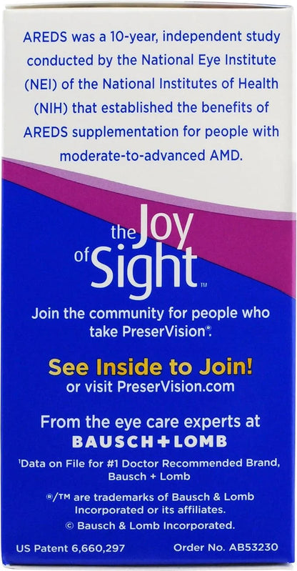 PreserVision Eye Vitamin & Mineral Supplement, 120 Count 1) Packaging