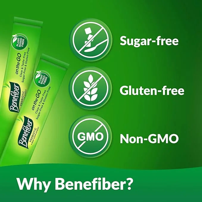 Benefiber On the Go Prebiotic Fiber 28 Sticks (3.92 Ounces)