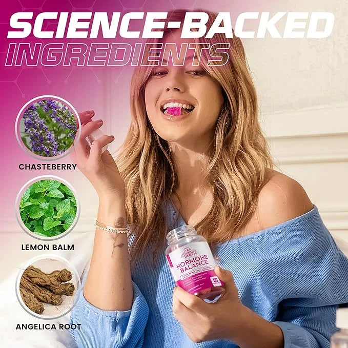 Hormone Balance for Women - PMS Relief Gummies and Bloating Relief for Women, Balance Complex for Women - All-in-One Menop...