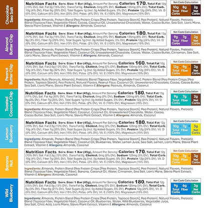 IQBAR Brain and Body Plant Protein Bars - 7 Bar Sampler Pack - Gluten Free, High Fiber, Vegan Snacks - Low Sugar Meal Repl...