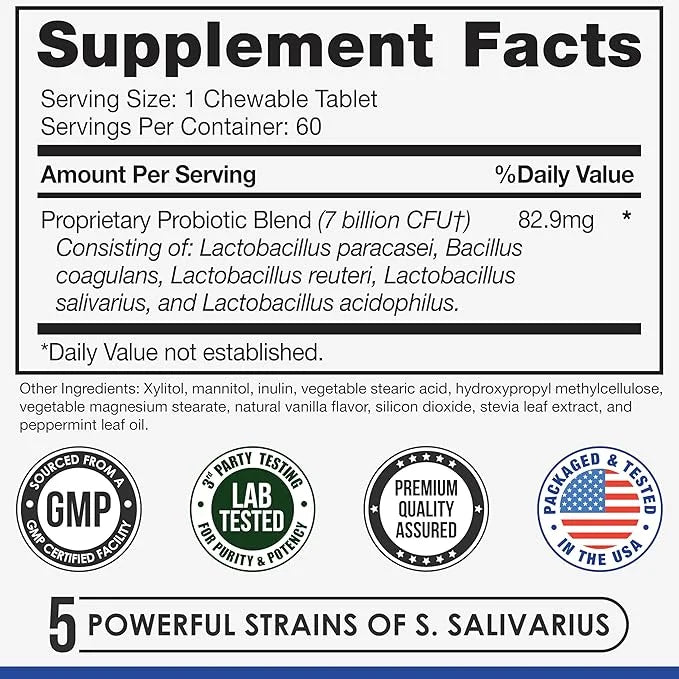 Oral Probiotics for Mouth Bad Breath Treatment for Adults - Dental Probiotics for Teeth and Gums - Oral Health Probiotics ...