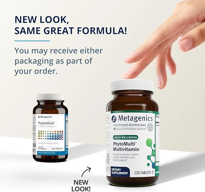 Metagenics PhytoMulti Multivitamin Without Iron 20+ Essential B6, Lutein, 120 Tablets