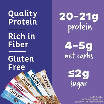 Quest Nutrition Ultimate Variety Pack Protein Bars, High Protein, Low Carb, Gluten Free, Keto Friendly, 12 Count - Product...