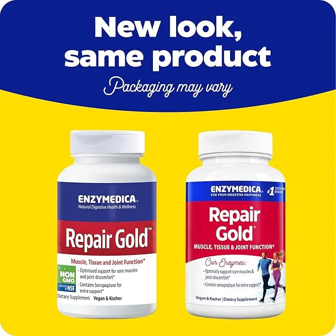 Enzymedica, Repair Gold, Proteolytic Enzymes, Joint 60 Count