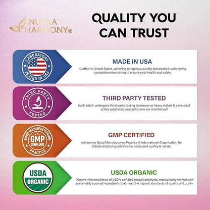 USDA Organic Vitamin B-Complex B5 Pantothenic Acid B12 Methylcobalamin B1 Thiamine B6 Pyridoxine B7 Biotin B9 Folic B3 Nia...