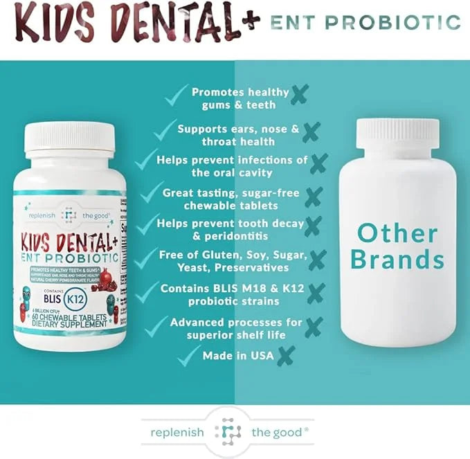 Children's Probiotics, 60 Cherry-Pomegranate Chewables - Easy to Swallow, Helps Digestive & Immune Support, Oral Probiotic...