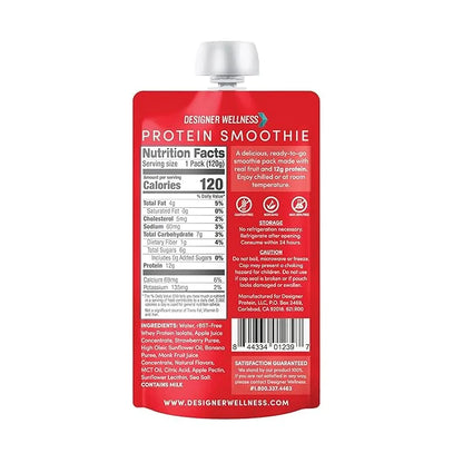 Designer Wellness Protein Smoothie, Real Fruit, 12g Protein, Low Carb, Zero Added Sugar, Gluten-Free, Non-GMO, No Artifici...