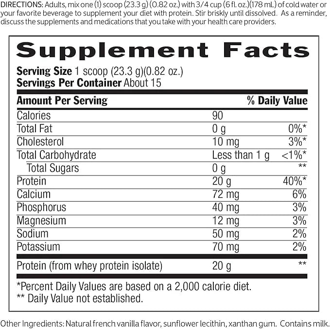 Biochem 100% Whey Isolate Protein - Natural Flavor - 12.3 Ounce, Preworkout & Immune Health - 20g Vegetarian Protein - Eas...