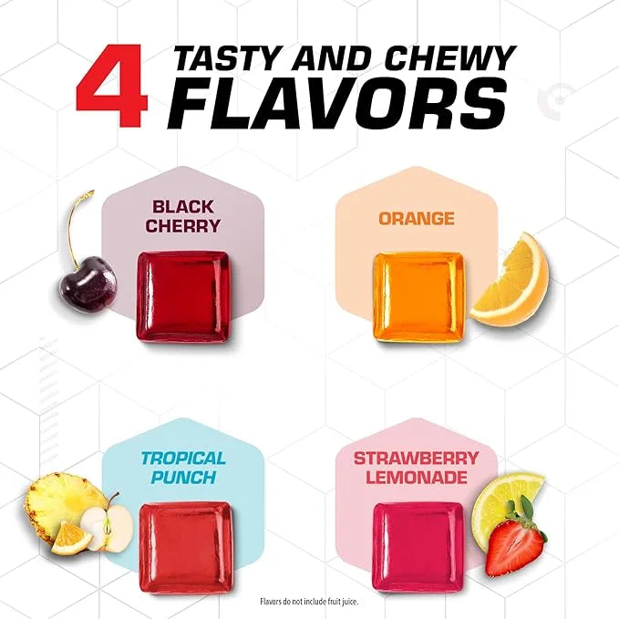 CLIF BLOKS - Energy Chews with Caffeine - Variety Pack - Non-GMO - Plant Based - Fast Fuel for Cycling and Running - Quick...