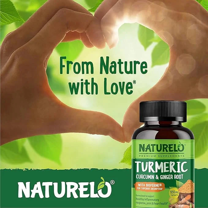 NATURELO Turmeric Curcumin with BioPerine 120 Vegan (2 Pack)
