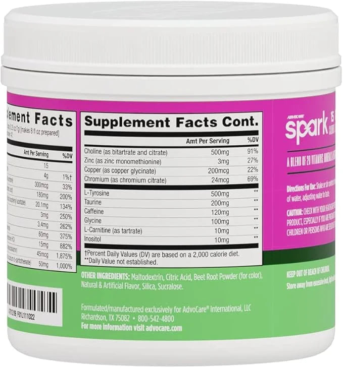 AdvoCare Spark Vitamin & Amino Acid Supplement - Focus & Energy Drink Powder Mix with Vitamin A, B-6, C & E - Also Include...
