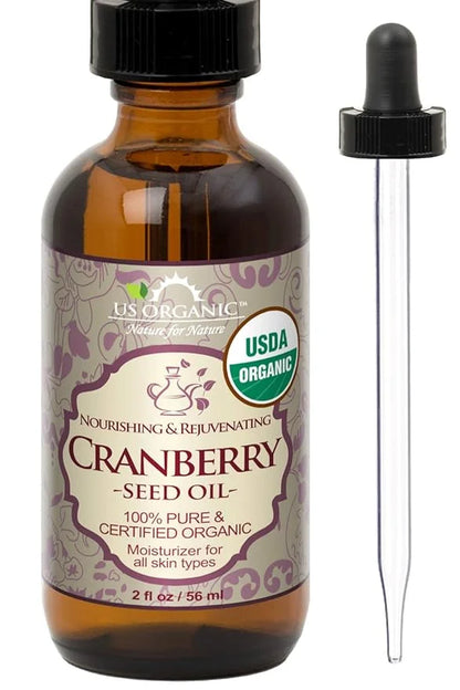 US Organic Cranberry Seed Oil, USDA Certified Organic,100% Pure & Natural, Cold Pressed Virgin, Unrefined in Amber Glass B...