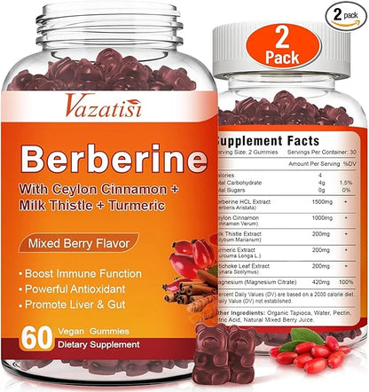 2 Pack Berberine Gummies with Ceylon 120ct