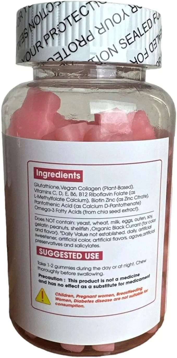 Nature Glow Glutathione Collagen Strawberry Flavor 60 Chewable 2 Box, 1 Count 120), Pink