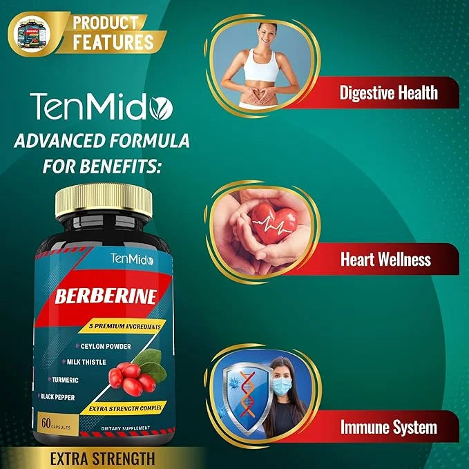 Berberine Extract Capsules 4250mg, 2 Months