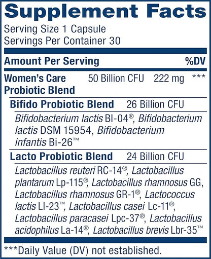 Renew Life Women's Probiotic Capsules, 50 Health(2), L. 30 Count