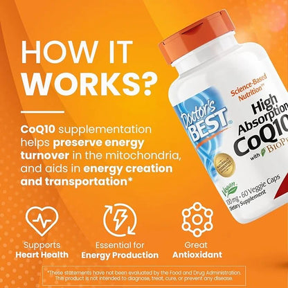 Doctor's Best High Absorption CoQ10 100 mg 60 Veggie