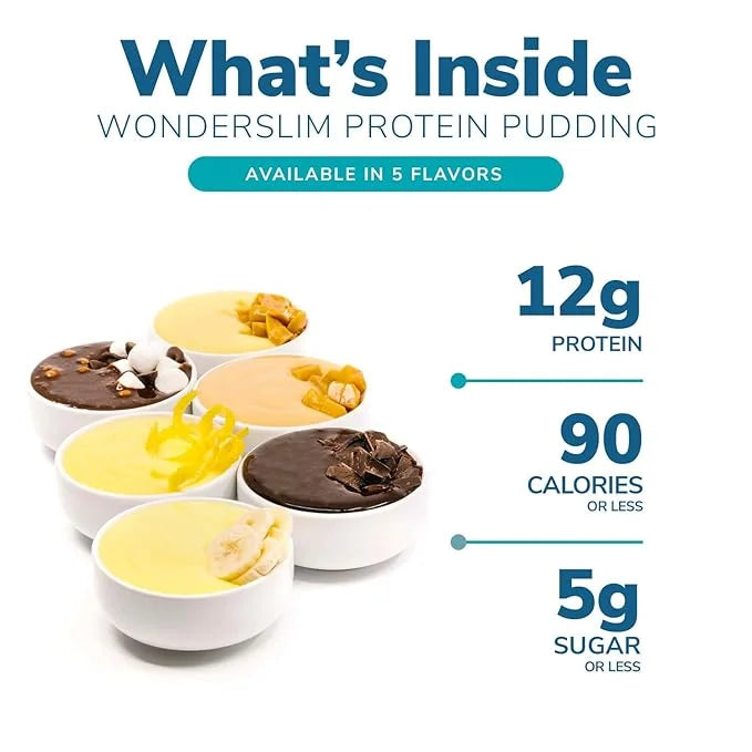 WonderSlim Protein Pudding, Dark Chocolate, Gluten Free, Low Carb (7ct) - Product Image