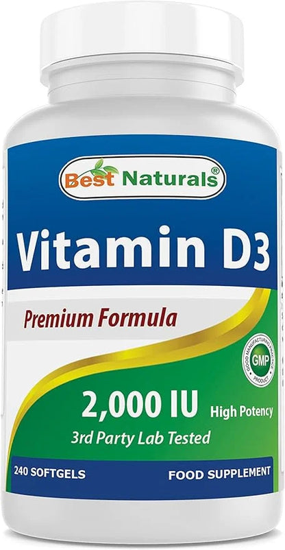 Best Naturals Vitamin D3 2000 IU 240 Softgels