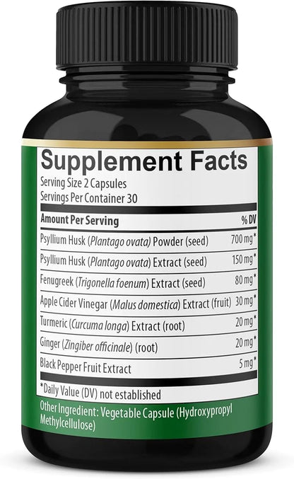 BMVINVOL Psyllium Husk Fiber Supplement t 60 Capsules