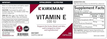 Kirkman Vitamin E 100 IU 100 Vegetarian