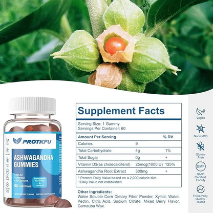 2 Pack Ashwagandha Gummies & Vitamin