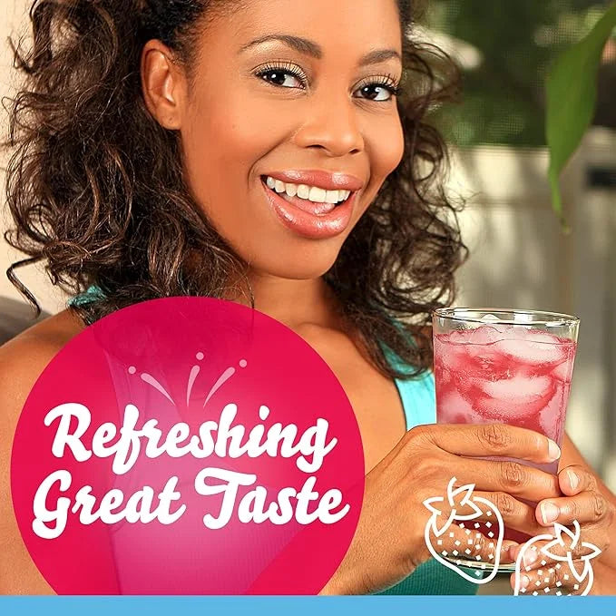 Crystal Light Sugar-Free Energy Wild Strawberry Low Calories Powdered Drink Mix 6 Count Pitcher Packets - Product Image