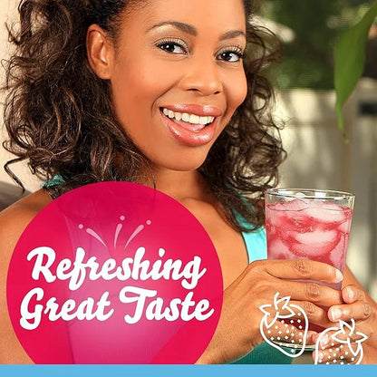 Crystal Light Sugar-Free Energy Wild Strawberry Low Calories Powdered Drink Mix 6 Count Pitcher Packets - Product Image