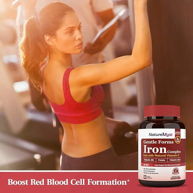 Iron Supplement, 36 mg of Elemental B6, B12, B12, folate, 60 Veggie