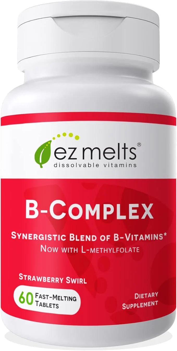 EZ Melts Dissolvable Vitamin B-Complex Tablet B12 & 2-Month Supply