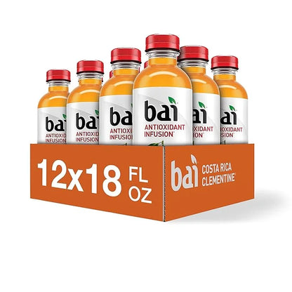 Bai Flavored Water, Costa Rica Clementine, Antioxidant Infused Drinks, 18 Fluid Ounce Bottle (Pack of 12) - Product Image