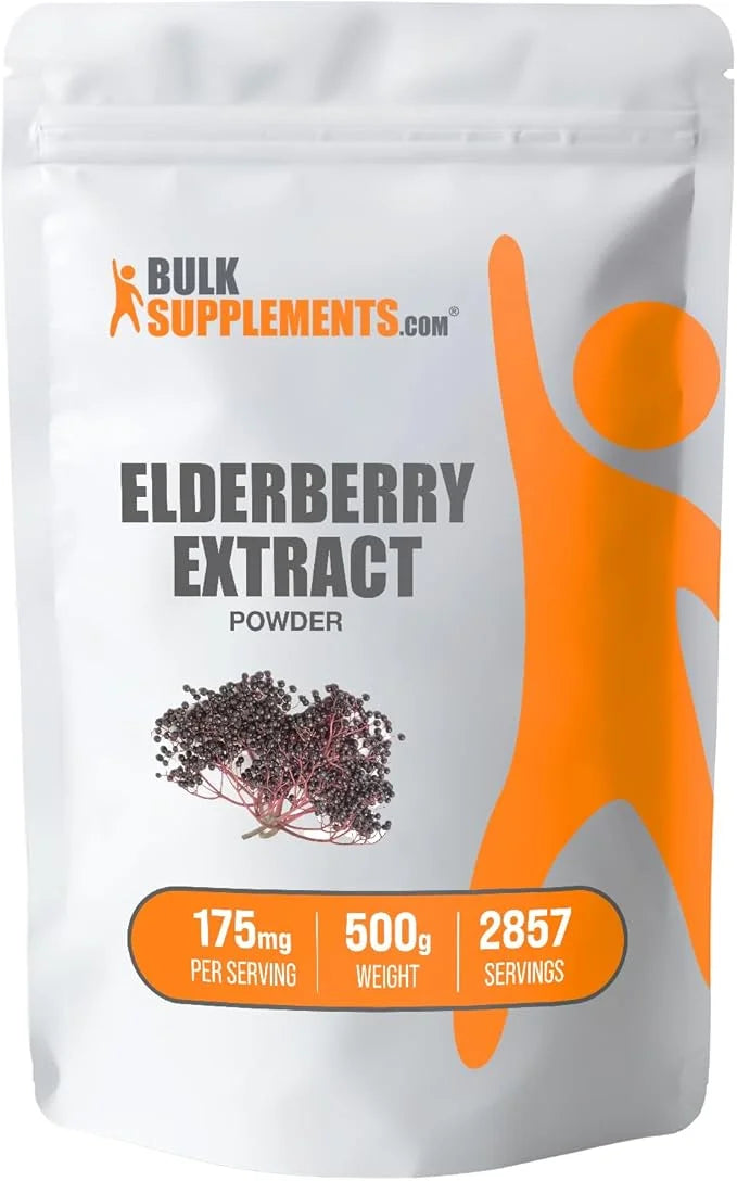 BulkSupplements.com Elderberry Extract Powder 175mg per 500g (1.1 (1.1 lbs) 1)