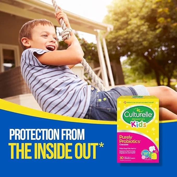 Culturelle Kids Chewable Daily Probiotic for Kids, Ages 3+, 30 Count, #1 Pediatrician-Recommended Brand, Natural Berry Fla...