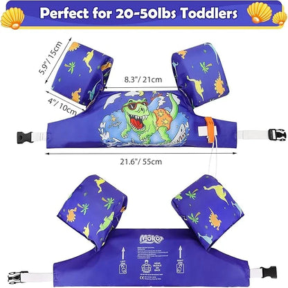 Moko Toddler Swim Vest for Kids, 20-50 lbs/22-66 lbs Clearance Swim Arm Band Cartoon Swimming Wings Pool Float Vests Sleev...