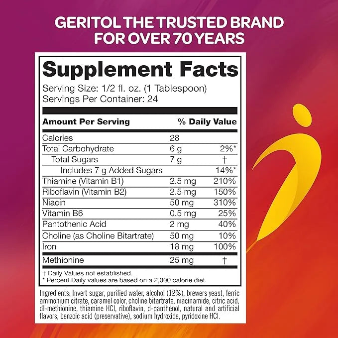 Geritol, Liquid Vitamin and Iron Supplement, 12 Oz