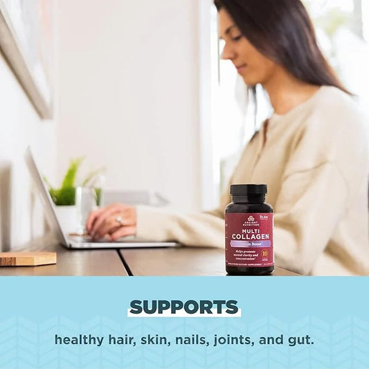 Ancient Nutrition Collagen Protein Brain Boost, Collagen Protein Capsules Brain Supplement for Reduced Joint Discomfort, H...