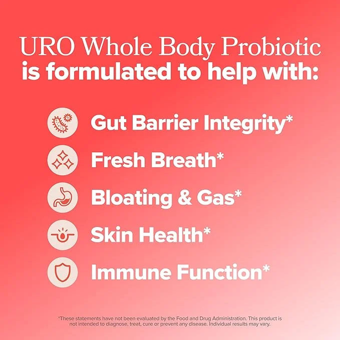URO Whole Body Probiotic – 3-in-1 Probiotic Supporting Gut, Skin, and Oral Microbiomes & Digestive Health – 20B+ CFUs, Lic...