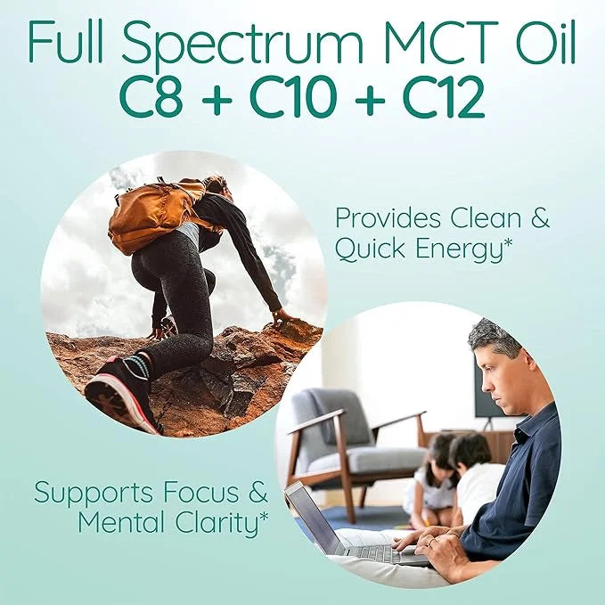 AS-IS Simply Full Spectrum MCT Oil C8, C10 & C12 | Unflavored | 100% from Non-GMO Coconuts | Perfect for Morning Coffee | ...