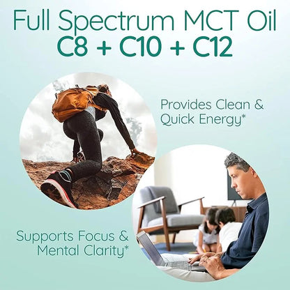 AS-IS Simply Full Spectrum MCT Oil C8, C10 & C12 | Unflavored | 100% from Non-GMO Coconuts | Perfect for Morning Coffee | ...