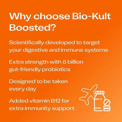 Bio-Kult Boosted Gut Health Probiotic Supplement,14 4X Power, B12, Digestive 30 Count 1)