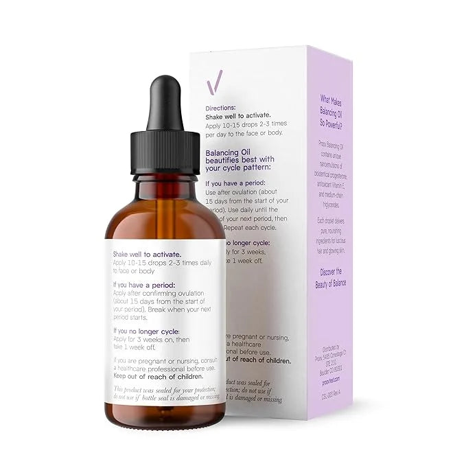 Proov Balancing Oil for Face and Body with 2500 mg bio-identical USP Natural Progesterone, MCT Oil and Vitamin E Oil l Veg...